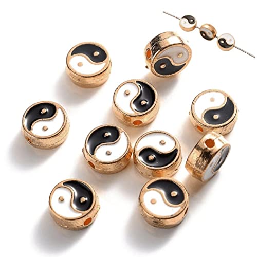10pcs 8mm Flach Runde Yin Yang Spacer Perlen Schwarze Und Weiße Tai -perlen Für Schmuck Herstellung Armband Diy Schlüsselbund 10pcs 8mm Flach Runde Yin Yang Spacer Perlen Schwarze Und Weiße Tai -perlen Für Schmuck Herstellung Armband Diy Schlüsselbund von Vepoty