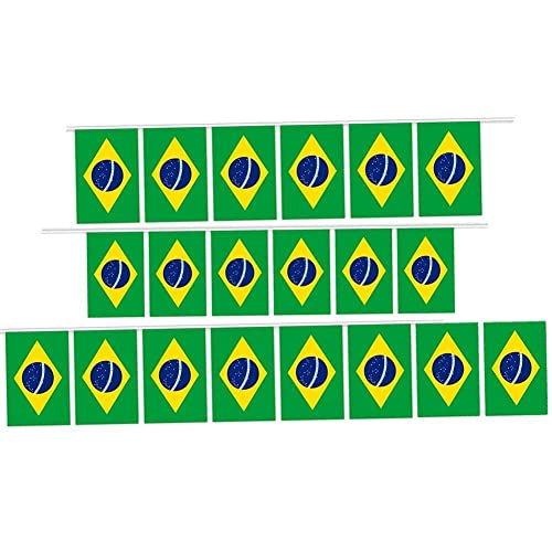 Vepoty Brasilien-Flaggenschnur, 20 Wimpel, Brasilien-Wimpelkette, Partydekoration, Banner für Straßenfeste, Fußball, Sportveranstaltungen, Feiern von Vepoty
