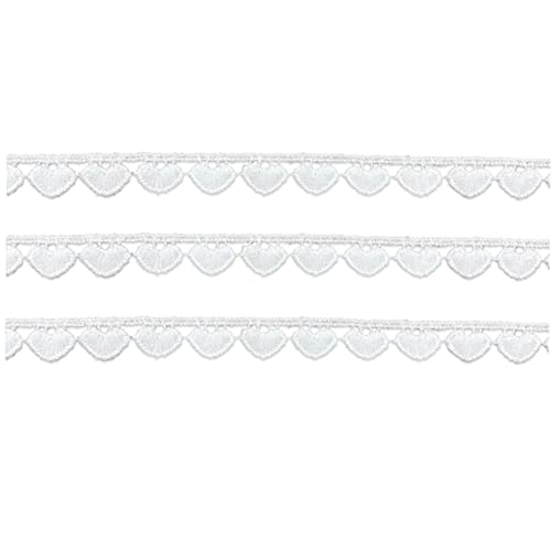 Spitzenbesatz 1,2 cm Herz Spitzenband Weiß Baumwolle Spitzenbesatz Band Hochzeit Brautband DIY Nähhandwerk von Vepoty