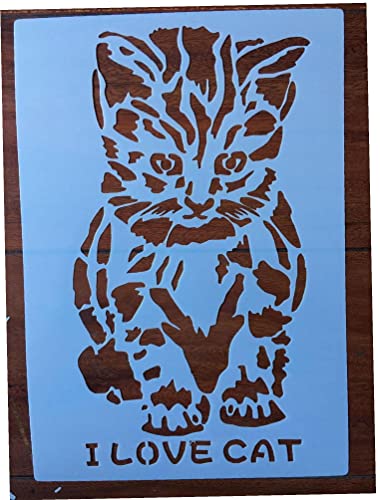 Tier-Katzen-Schablonen Wiederverwendbare Tierhohl-Malschablonen Diy Craft Schichtschablonen Zeichnungsschablonenvorlage für dekoratives Zeichnen von Vepoty