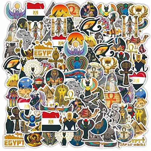 Vintage Stickers 50pcs Ancient Egypt Stickers Waterproof Aesthetic Stickers Vinyl Sticker Decals for Laptop Waterbottle Phone von Vepoty