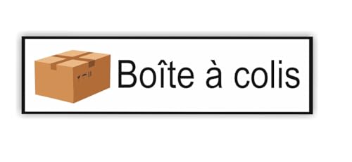 Paketbox Aufkleber für Frankreich und Belgien in Französich, Kennzeichnung für Ihre Paketbox (RPMw9) (Nr.10 weiß, 20 x 5 cm) von verkauflade by Chr/Su