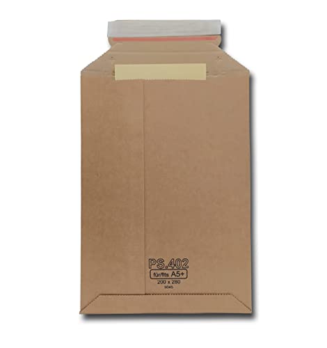 verpacking 100 Wellpappversandtaschen 200 x 280 mm für A5+ Kartonversandtasche Versandtasche Pappe selbstklebend Versandumschläge aus Wellpappe von verpacking