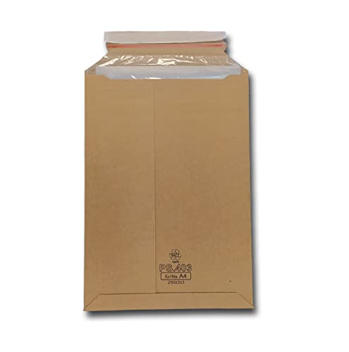 verpacking 100 Wellpappversandtaschen 250 x 353 mm für A4 Kartonversandtasche Versandtasche Pappe selbstklebend Versandumschläge aus Wellpappe von verpacking