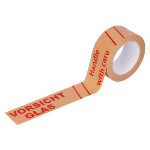 verpacking 3 Rollen Papierklebeband Vorsicht Glas Paketband aus Papier Klebeband 50 m leise abrollend Packband verpacking 3 Rollen Papierklebeband Vorsicht Glas Paketband aus Papier Klebeband 50 m leise abrollend Packband von verpacking