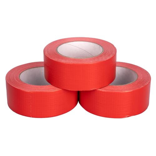 verpacking Premium Panzertape 50 m x 48 mm Rot Gewebeband Gaffa Tape Reparaturband hohe Klebekraft Klebeband mit Naturkautschuk-Kleber (3 Stück) verpacking Premium Panzertape 50 m x 48 mm Rot Gewebeband Gaffa Tape Reparaturband hohe Klebekraft Klebeband mit Naturkautschuk-Kleber (3 Stück) von verpacking