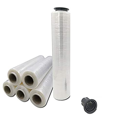 Verpacking Handstretchfolie 23 my transparent 500mm x 300m 6 Rollen inkl. 1 Paar Gleithülsen reißfest Verpackungsfolie von verpacking