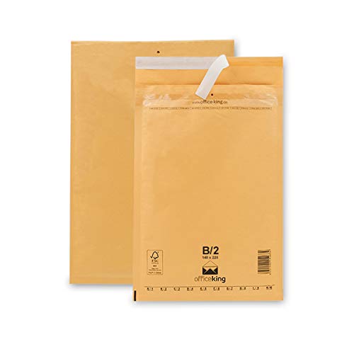 verpacking 200 Luftpolstertaschen Versandtaschen Luftpolsterumschlag B/2, Innenmaß: 120 x 215 mm, Braun Versandverpackung Polsterumschläge selbstklebend geeignet für DIN A6+ von verpacking