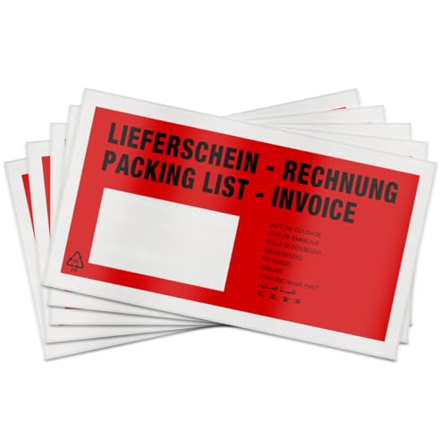 verpacking 250 Lieferscheintaschen 225 x 110 mm DIN Lang selbstklebend Dokumententasche f??r Rechnungen und Dokumente Rot bedruckt verpacking 250 Lieferscheintaschen 225 x 110 mm DIN Lang selbstklebend Dokumententasche f??r Rechnungen und Dokumente Rot bedruckt von verpacking