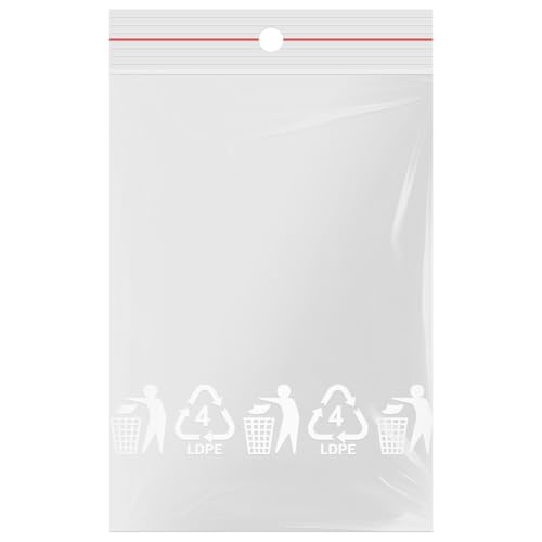 verpacking Druckverschlussbeutel 120 x 170 mm Transparent 50 mµ Polybeutel Zip-Beutel Wiederverschließbare Plastikbeutel Verschlussbeutel (400 Stück) von verpacking