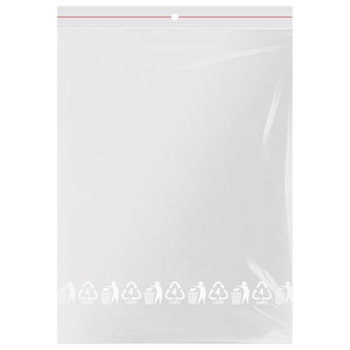 verpacking Druckverschlussbeutel 300 x 400 mm Transparent 50 mµ Polybeutel Zip-Beutel Wiederverschließbare Plastikbeutel Verschlussbeutel (800 Stück) von verpacking