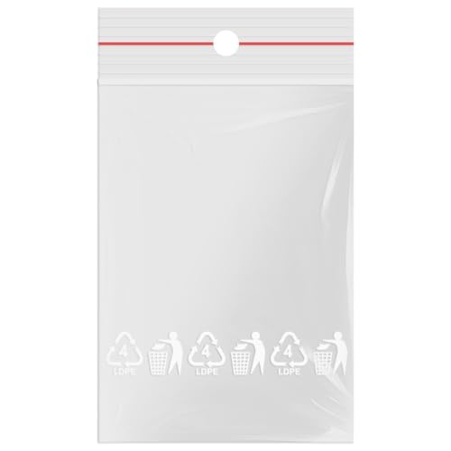 verpacking Druckverschlussbeutel 50 x 70 mm Transparent 50 mµ Polybeutel Zip-Beutel Wiederverschließbare Plastikbeutel Verschlussbeutel (500 Stück) von verpacking