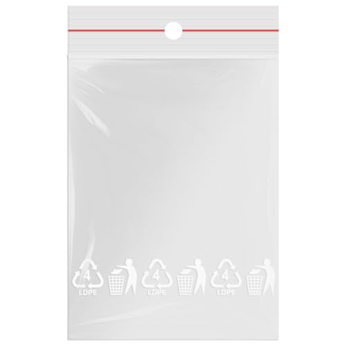 verpacking Druckverschlussbeutel 60 x 80 mm Transparent 50 mµ Polybeutel Zip-Beutel Wiederverschließbare Plastikbeutel Verschlussbeutel (400 Stück) von verpacking