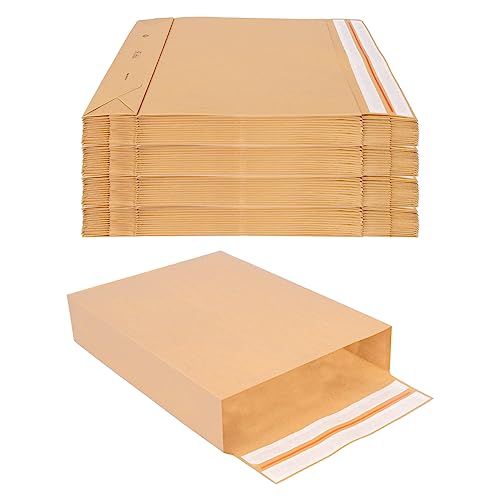 verpacking Faltentaschen 450 x 350 x 120 mm mit Klotzboden, doppelte Haftklebung und Aufreißfaden Versandtasche (100 Stück) von verpacking