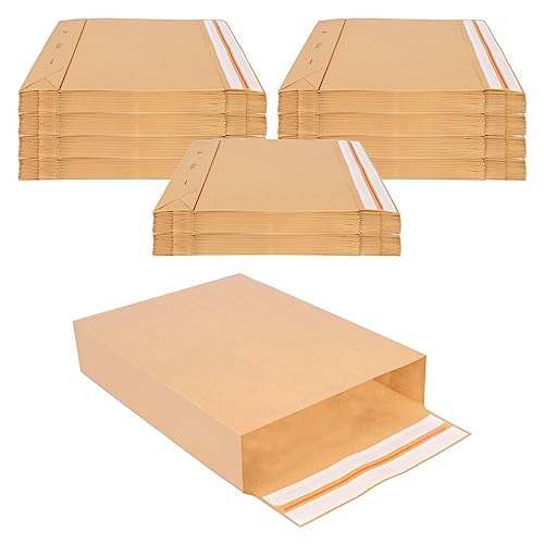 verpacking Faltentaschen 450 x 350 x 80 mm mit Klotzboden, doppelte Haftklebung und Aufreißfaden Versandtasche (200 Stück) von verpacking