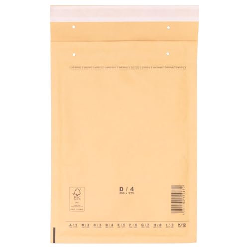 verpacking Luftpolstertaschen Versandtaschen Luftpolsterumschlag D4, Innenma? 180 x 265 mm (Au? enma? 200 x 275 mm) Braun Polsterumschl??ge selbstklebend geeignet f??r DIN B5 C5+ (800 St??ck) von verpacking