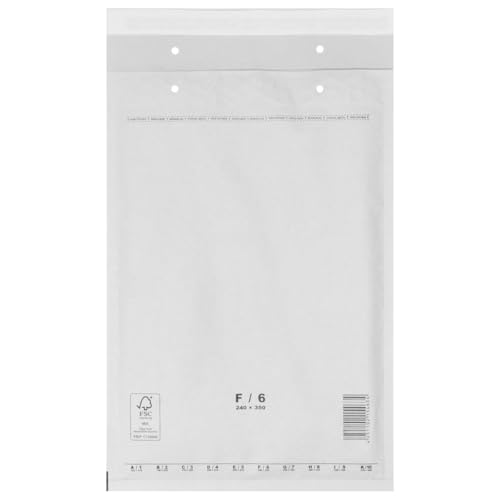 verpacking Luftpolstertaschen Versandtaschen Luftpolsterumschlag F6, Innenmaß 210 x 340 mm (Außenmaß 240 x 350 mm) Weiß Polsterumschläge selbstklebend geeignet für DIN A4+ (200 Stück) von verpacking