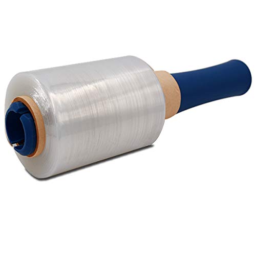 verpacking Mini-Stretchfolie 23 my stark 100 mm x 150 m rei? fest, dehnbar & zuverl??ssig Handstretchfolie Stretchfolie Verpackungsfolie (1 Rolle + 1 Abroller) von verpacking