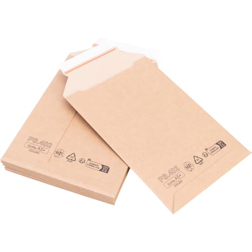 verpacking Wellpappversandtaschen 200 x 280 mm für A5+ Kartonversandtasche Versandtasche Pappe selbstklebend Versandumschläge aus Wellpappe (400 Stück) von verpacking