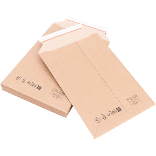 verpacking Wellpappversandtaschen 250 x 353 mm für A4 Kartonversandtasche Versandtasche Pappe selbstklebend Wellpapp-Versandumschläge (400 Stück) von verpacking