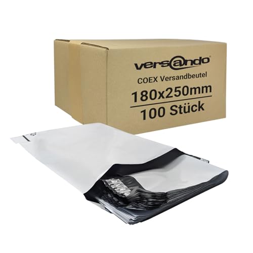 versando Folien Versandbeutel Versandtaschen blickdicht Folie Plastik selbstklebend 18 x25 cm - 100 Stück von versando