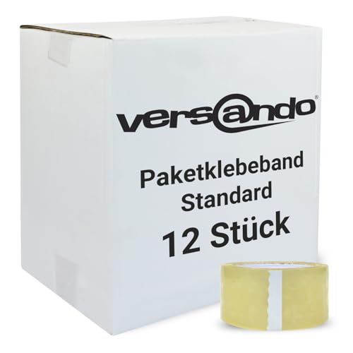 versando 12x Packband transparent 66m Klebeband zum Verpacken von Paketen + Kartons - starke Klebekraft 12 Rollen versando 12x Packband transparent 66m Klebeband zum Verpacken von Paketen + Kartons - starke Klebekraft 12 Rollen von versando