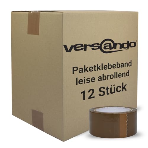 versando 12x geräuscharmes Packband braun 66m Klebeband zum Verpacken von Paketen + Kartons - starke Klebekraft leise abrollend 12 Rollen versando 12x geräuscharmes Packband braun 66m Klebeband zum Verpacken von Paketen + Kartons - starke Klebekraft leise abrollend 12 Rollen von versando