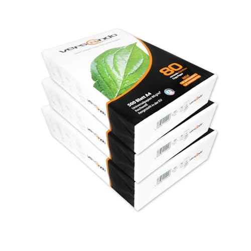 versando 1.500 Blatt Druckerpapier A4 hochweiß CIE161 Premium Kopierpapier (3x 500 Blatt HighWhite 80) strahlende Farben, klare Schrift, PEFC zertifiziert versando 1.500 Blatt Druckerpapier A4 hochweiß CIE161 Premium Kopierpapier (3x 500 Blatt HighWhite 80) strahlende Farben, klare Schrift, PEFC zertifiziert von versando