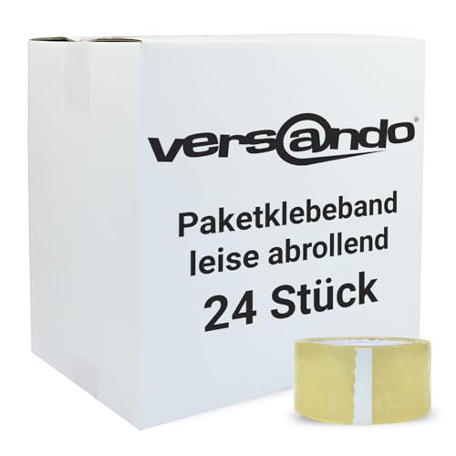 versando 24x geräuscharmes Packband transparent 66m Klebeband zum Verpacken von Paketen + Kartons - starke Klebekraft leise abrollend 24 Rollen versando 24x geräuscharmes Packband transparent 66m Klebeband zum Verpacken von Paketen + Kartons - starke Klebekraft leise abrollend 24 Rollen von versando