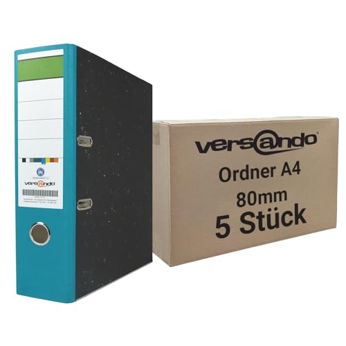 versando 5x breiter Premium Ordner DIN A4 Rücken 8cm Aktenordner Ringordner - Blauer Engel zertifiziert - türkis versando 5x breiter Premium Ordner DIN A4 Rücken 8cm Aktenordner Ringordner - Blauer Engel zertifiziert - türkis von versando