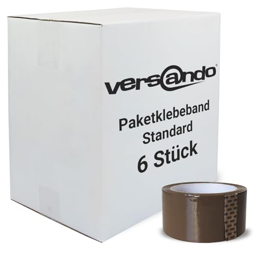 versando 6x Packband braun 66m Klebeband zum Verpacken von Paketen + Kartons - starke Klebekraft 6 Rollen versando 6x Packband braun 66m Klebeband zum Verpacken von Paketen + Kartons - starke Klebekraft 6 Rollen von versando