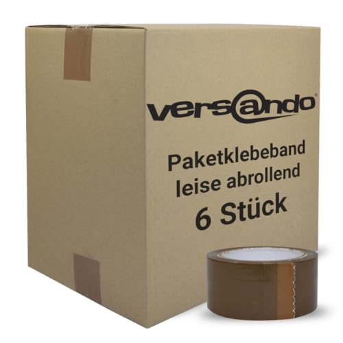 versando 6x geräuscharmes Packband braun 66m Klebeband zum Verpacken von Paketen + Kartons - starke Klebekraft leise abrollend 6 Rollen versando 6x geräuscharmes Packband braun 66m Klebeband zum Verpacken von Paketen + Kartons - starke Klebekraft leise abrollend 6 Rollen von versando
