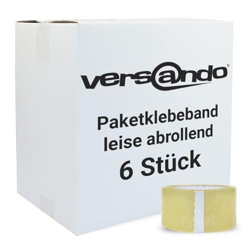 versando 6x geräuscharmes Packband transparent 66m Klebeband zum Verpacken von Paketen + Kartons - starke Klebekraft leise abrollend 6 Rollen versando 6x geräuscharmes Packband transparent 66m Klebeband zum Verpacken von Paketen + Kartons - starke Klebekraft leise abrollend 6 Rollen von versando