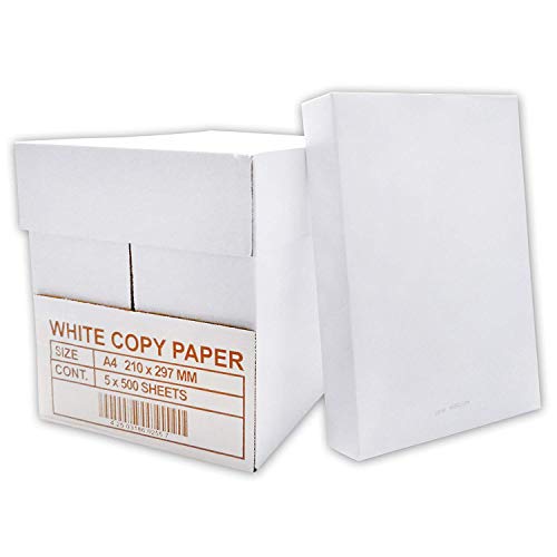 versando White Copy Paper Kopierpapier Druckerpapier Papier, A4, 75g/m² für Laserdrucker, Tintenstrahldrucker, 2500 Seiten Blatt, weiß von versando