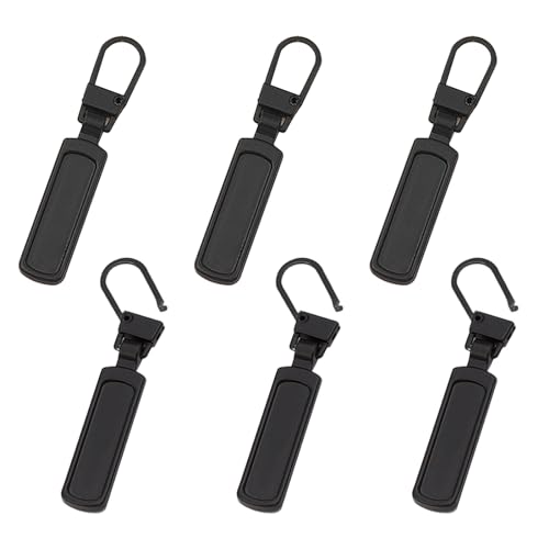 vgggrd 6 Stück Ersatzteile Reißverschluss Zipper, Universal Reißverschluss Zipper für Koffer Mantel Stiefel Jackenrucksäcke (Schwarz) von vgggrd