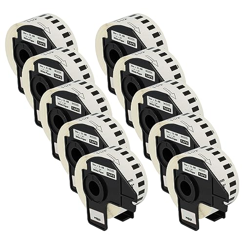 vhbw 10x Etiketten-Rolle 38mm x 30,48m (1 Etikette) kompatibel mit Brother PT QL720NW Etiketten-Drucker von vhbw