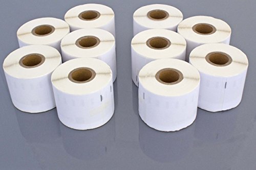vhbw 10x Etiketten-Rolle 54mm x 101mm (220 Etiketten) Ersatz für Dymo 99014 für Etiketten-Drucker von vhbw