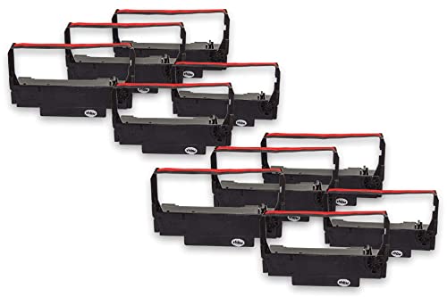 vhbw 10x Farbband Nylonband Tintenband kompatibel mit Nadeldrucker Bixolon SRP 270, SRP 275 Ersatz für ERC-38 B/R, ERC-30, ERC-34 von vhbw