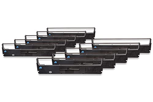 vhbw 10x Farbband Nylonband Tintenband kompatibel mit Nadeldrucker Epson LX 810, LX 850, LX-300, LX-300+, LX-300+II, LX-350 Ersatz für C13S015647, C13S015637, S015637 von vhbw