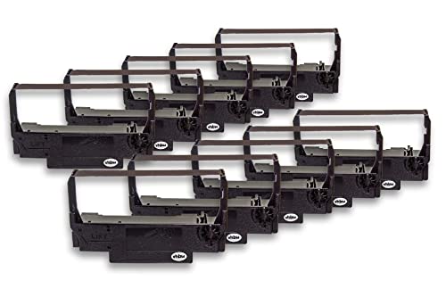 vhbw 10x Farbband Schriftband Ersatz für Epson C43S015451, ERC30B, ERC-34, ERC-38 B, ERC-30, 655N für Nadeldrucker, Bondrucker - Schwarz von vhbw