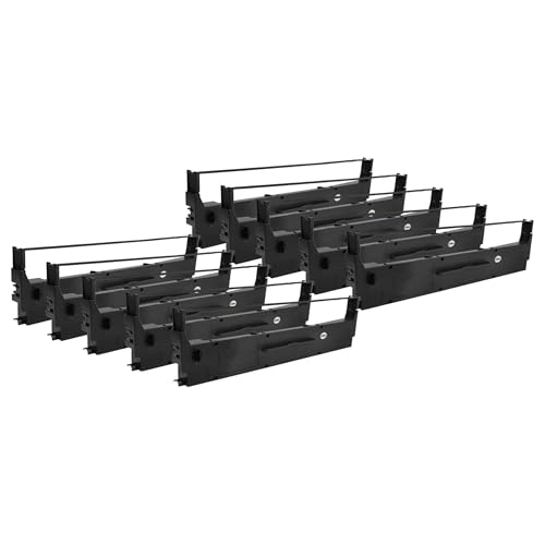 vhbw 10x Farbband Schriftband für Nadeldrucker oder Bondrucker - Ersatz für C13S015637 - Schwarz, Nylon von vhbw