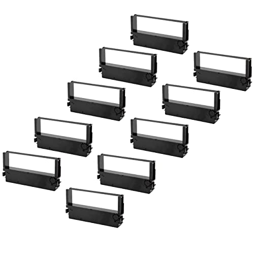 vhbw 10x Farbband Schriftband kompatibel mit Citizen IDP 3421, IDP 3423, IDP 460, IR 41 Nadeldrucker, Bondrucker schwarz von vhbw