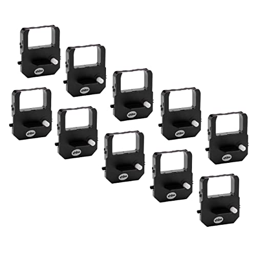 vhbw 10x Farbband Schriftband kompatibel mit Seiko/Seikosha BS175, K800, K875, QR375, QR395, ZR310, ZS5200 Nadeldrucker, Bondrucker - Schwarz von vhbw