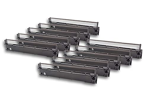 vhbw 10x Farbband Schriftband kompatibel mit TEC DMP 130 Nadeldrucker, Bondrucker - Schwarz von vhbw
