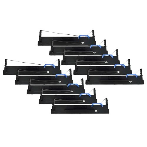 vhbw 10x Farbband Schriftband kompatibel mit Tally 1140, 1330 Series, 1145, 28.822.0252, 28.822.0258 Nadeldrucker, Bondrucker - Schwarz von vhbw