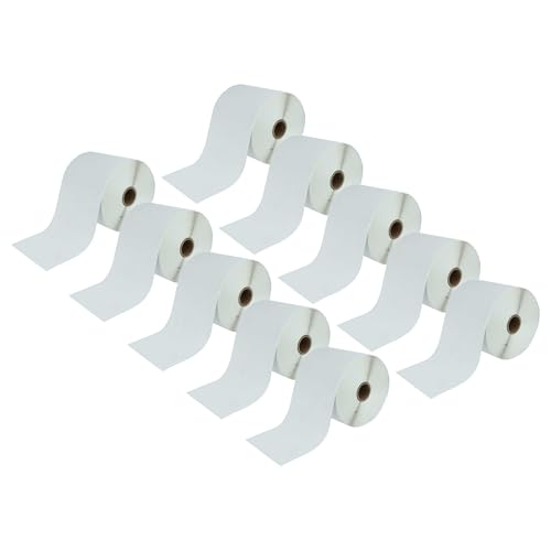 vhbw 10x Thermo-Etiketten-Rolle 101,5mm x 152mm (500 Etiketten) kompatibel mit TSC TTP-245C, TTP-343C Etiketten-Drucker - Selbstklebend von vhbw