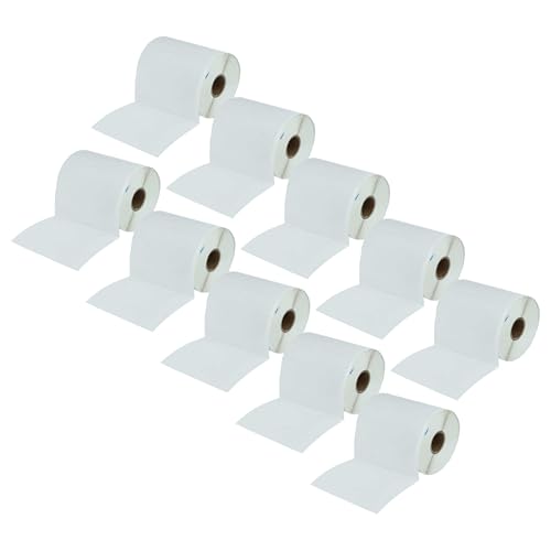 vhbw 10x Thermo-Etiketten-Rolle 76,2mm x 101,5mm (500 Etiketten) kompatibel mit Citizen CLP-521 Etiketten-Drucker - Selbstklebend Weiß von vhbw