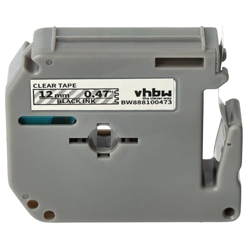 vhbw 1x Schriftband-Kassette Ersatz für Brother M-K131s, MK131, MK131s, LMM131, M-K131 für Etiketten-Drucker 8m x 12mm Schwarz auf Transparent von vhbw