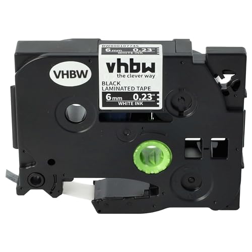 vhbw 1x Schriftband-Kassette Ersatz für Brother TZE-315 für Etiketten-Drucker 6mm Weiß auf Schwarz von vhbw