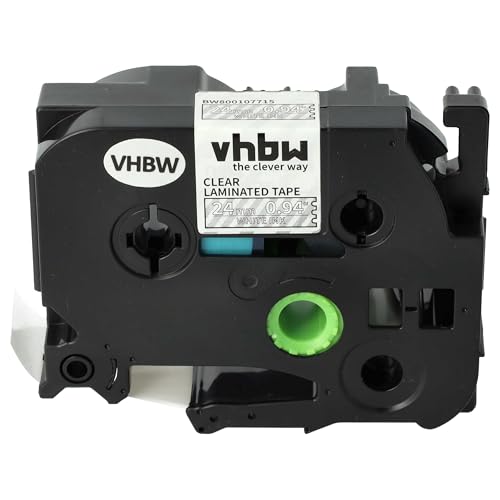 vhbw 1x Schriftband-Kassette kompatibel mit Brother PT 2480, 2470, 2460, 2450 DX, 2500 PC, 2730 VP, 350 Etiketten-Drucker 24mm Weiß auf Transparent vhbw 1x Schriftband-Kassette kompatibel mit Brother PT 2480, 2470, 2460, 2450 DX, 2500 PC, 2730 VP, 350 Etiketten-Drucker 24mm Weiß auf Transparent von vhbw